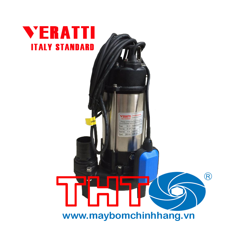 Bơm chìm nước thải VERATTI VRM22-13-0.75FD 750W (Có phao)  